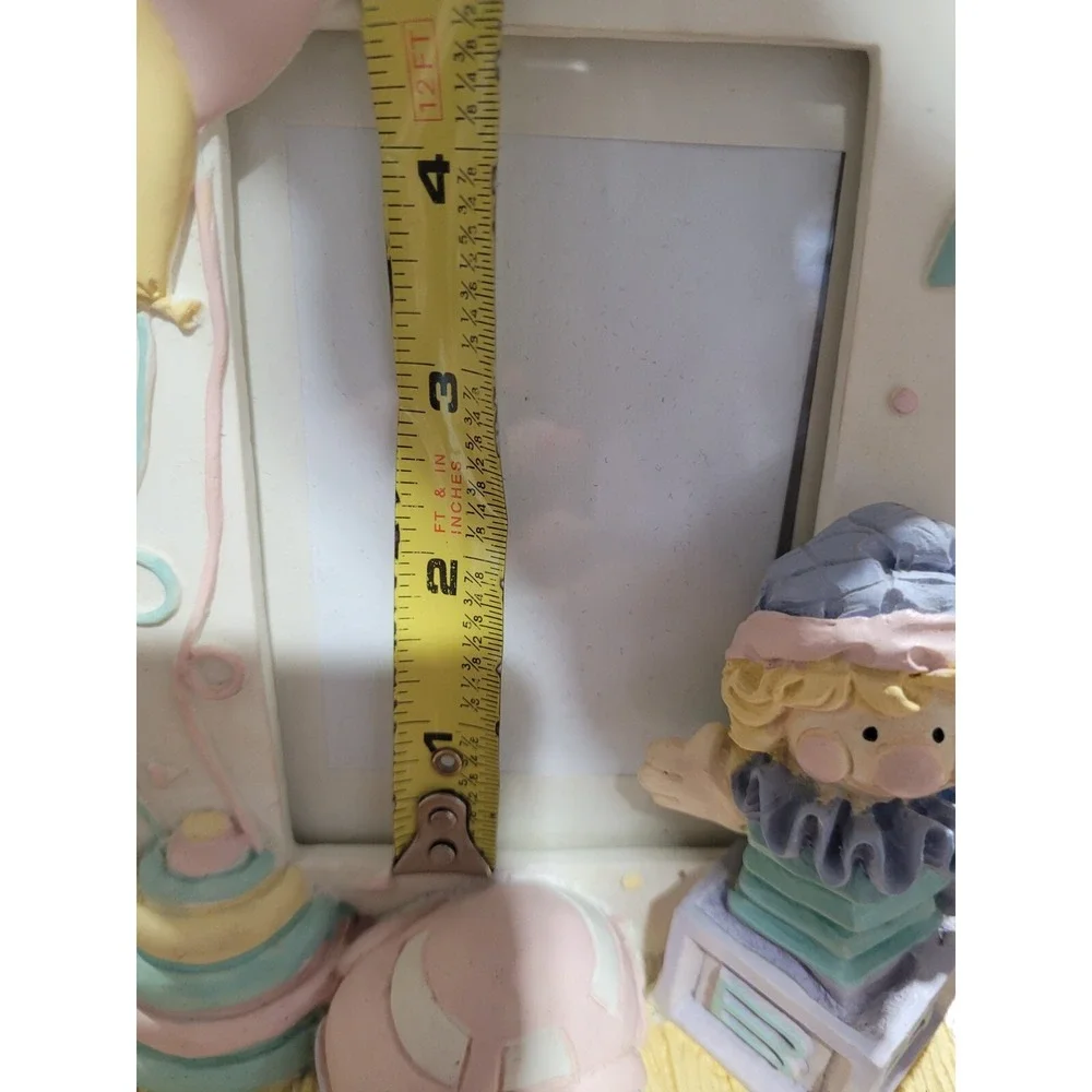 Vintage 3 D Resin Frame Jack in the Box and Balloons 3x4.5 picture